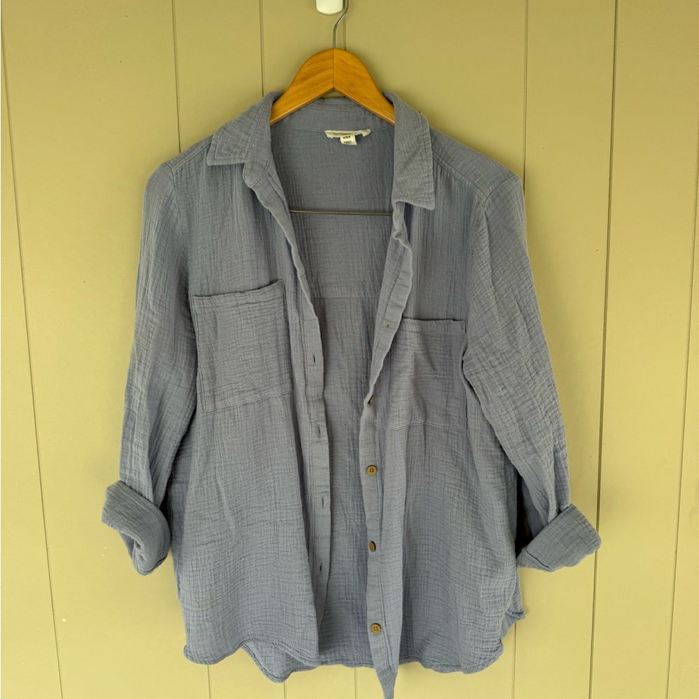 beachlunchlounge Soft Light Blue Gauze Shirt